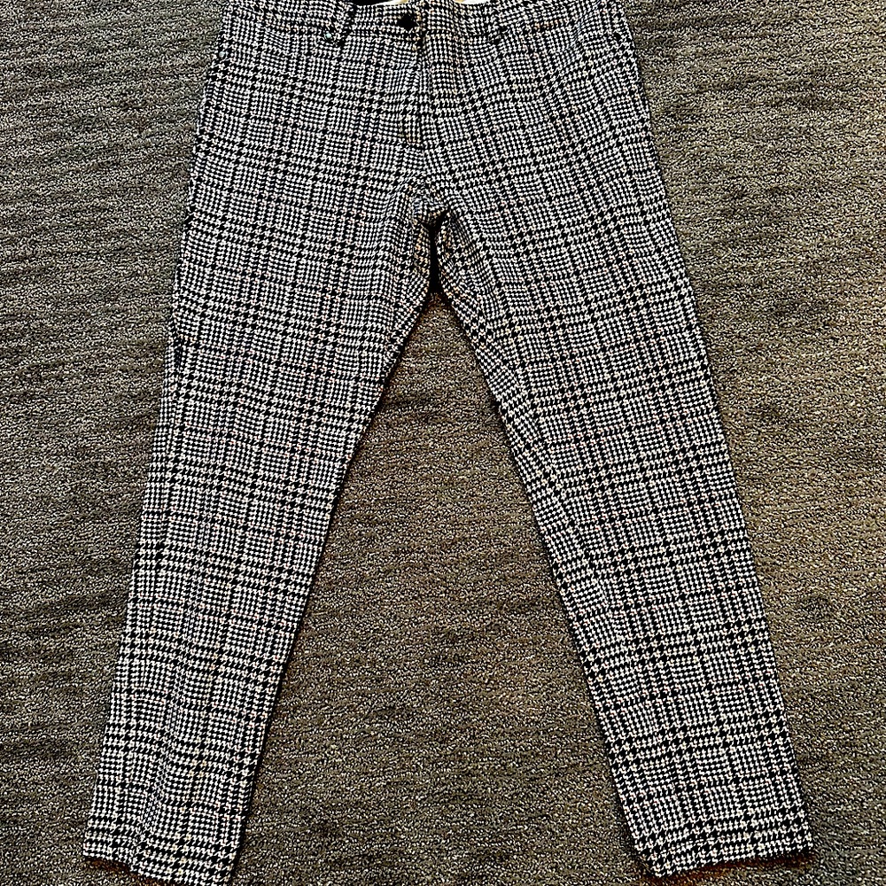 J. McLaughlin plaid Becca pants/blk/bwn/blu. Size 12